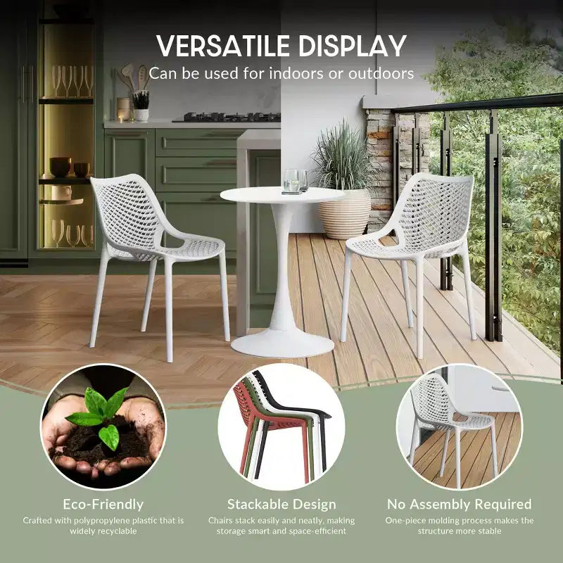 WestinTrends Playa 5-Piece Outdoor Square Patio Dining Table Set with Stackable Patio Dining Chairs