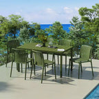 WestinTrends Playa 7-Piece Outdoor Patio Dining Table Set With Stackable Patio Chairs