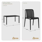 WestinTrends Playa 7-Piece Outdoor Patio Dining Table Set With Stackable Patio Chairs