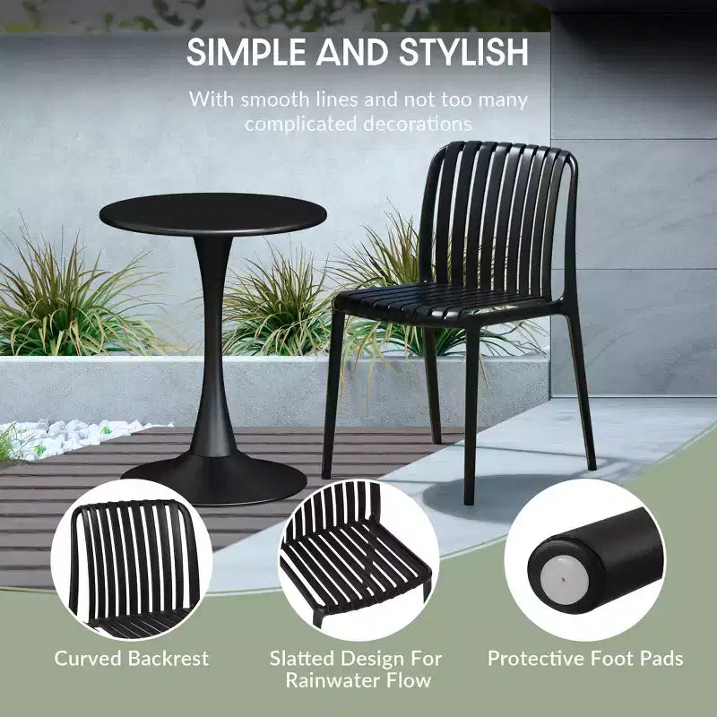 WestinTrends Playa 7-Piece Outdoor Patio Dining Table Set With Stackable Patio Chairs