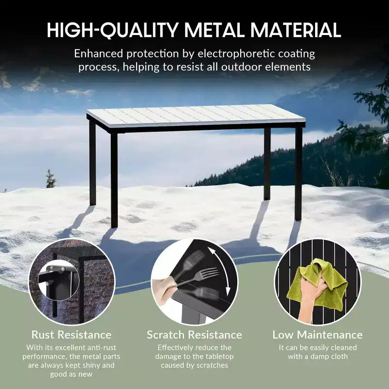 WestinTrends Playa 7-Piece Outdoor Metal Patio Dining Table Set With Stackable Patio Chairs