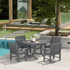WestinTrends Malibu 5-Piece HDPE Outdoor Patio Chair and Round Table Dining Set