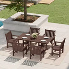 WestinTrends Malibu 7-Piece HDPE Outdoor Dining Patio Table and Chairs Set