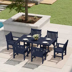WestinTrends Malibu 7-Piece HDPE Outdoor Dining Patio Table and Chairs Set