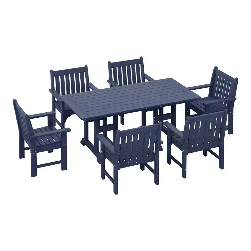WestinTrends Malibu 7-Piece HDPE Outdoor Dining Patio Table and Chairs Set