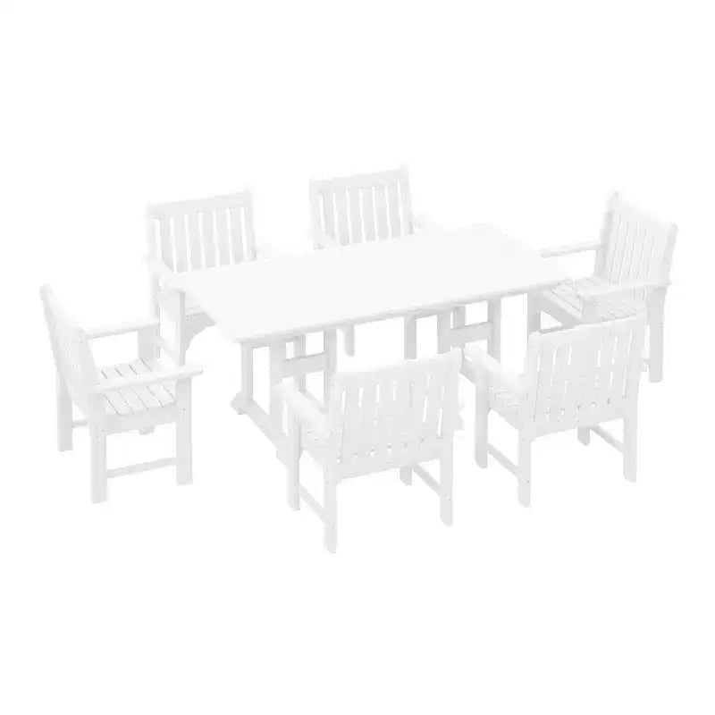 WestinTrends Malibu 7-Piece HDPE Outdoor Dining Patio Table and Chairs Set