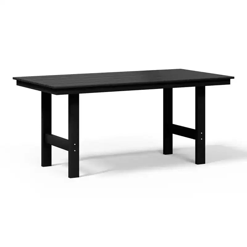 WestinTrends Ashore 7-Piece HDPE Outdoor Rectangular Patio Dining Table Set with Side Chairs