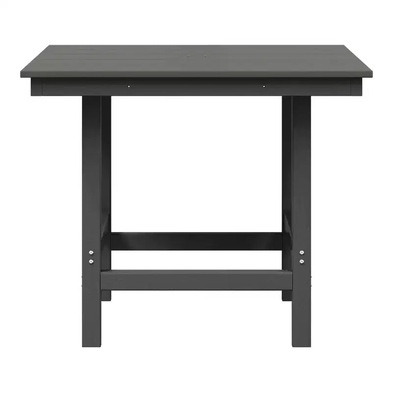 WestinTrends Ashore 5-Piece HDPE Outdoor Square Patio Dining Table Set with Armless Side Chairs