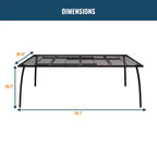 CLIHOME Ensemble de salle à manger d'extérieur 9 pièces, Table et chaises en acier maillé