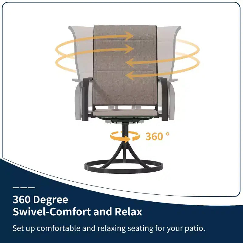 CLIHOME 9-Piece Patio Dining Set,Extendable Table & 360 Swivel Chairs Outdoor Set