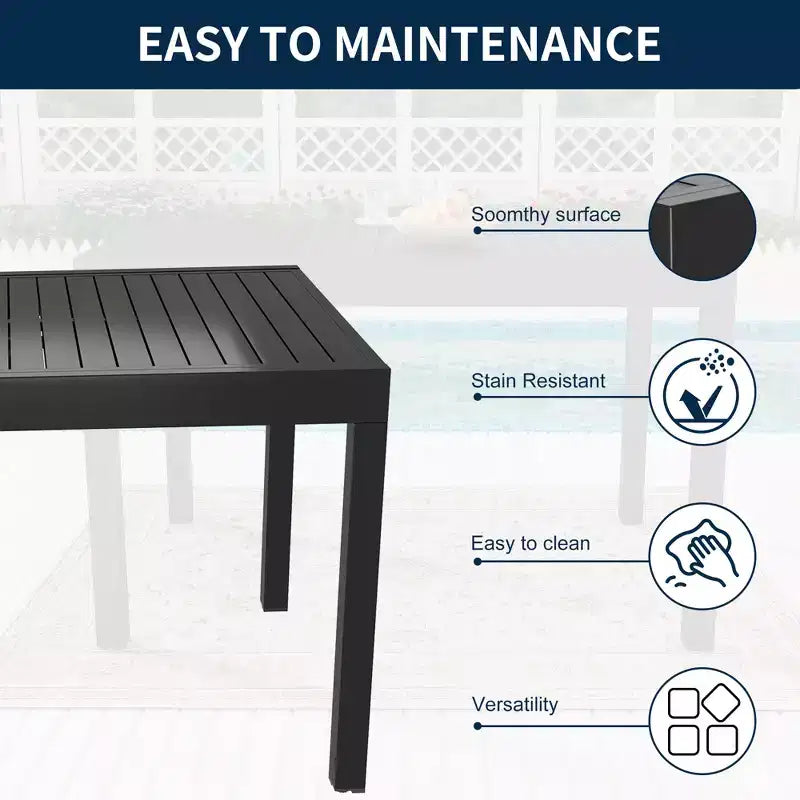 CLIHOME 9-Piece Patio Dining Set,Extendable Table & 360 Swivel Chairs Outdoor Set