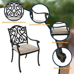 CLIHOME 9-Piece Cast Aluminum Patio Dining Set with Sofa Cushions