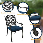 CLIHOME 9-Piece Cast Aluminum Patio Dining Set with Sofa Cushions
