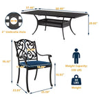 CLIHOME 9-Piece Cast Aluminum Patio Dining Set with Sofa Cushions