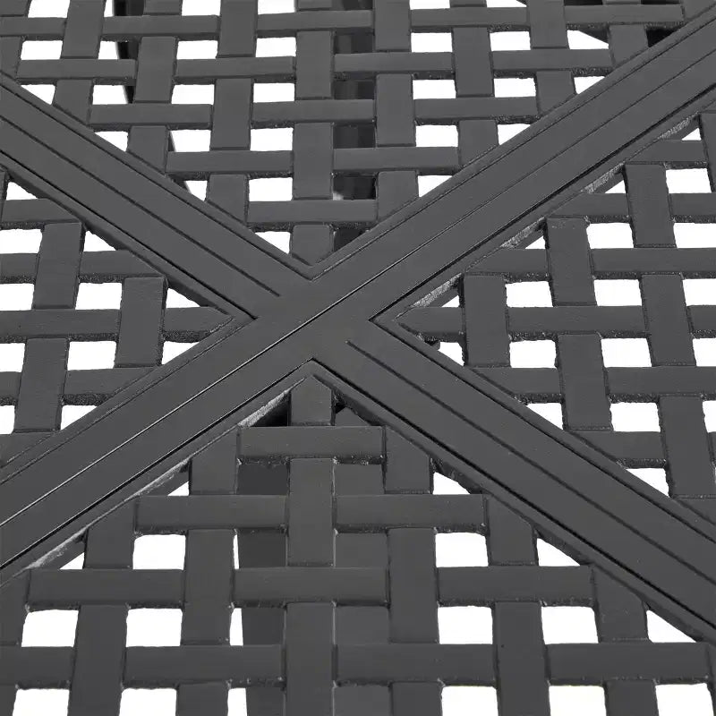 Christopher Knight Home Cayman Outdoor 9 Piece Traditional Cast Aluminum Mesh Dining Set with 61.25 Round Woven Table