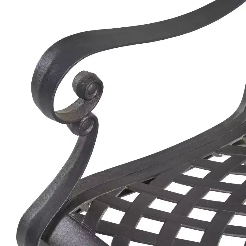 Christopher Knight Home Cayman Outdoor 9 Piece Traditional Cast Aluminum Mesh Dining Set with 61.25 Round Woven Table