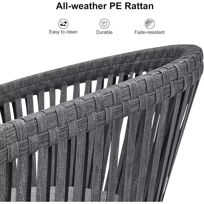 PURPLE LEAF Outdoor Dining Set with Patio Aluminium Dining Table and Wicker Rattan Chairs Modern Furniture Cushions Sets for Backyard