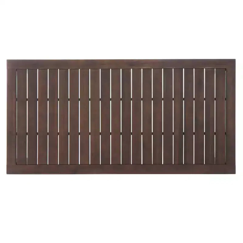 GDFStudio Paoha Outdoor Acacia Wood 7 Piece Dining Set with Slatted Design
