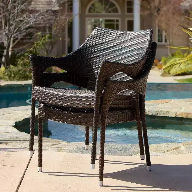 Christopher Knight Home Fletcher Outdoor Acacia Wood and Wicker 6 Piece Dining Set