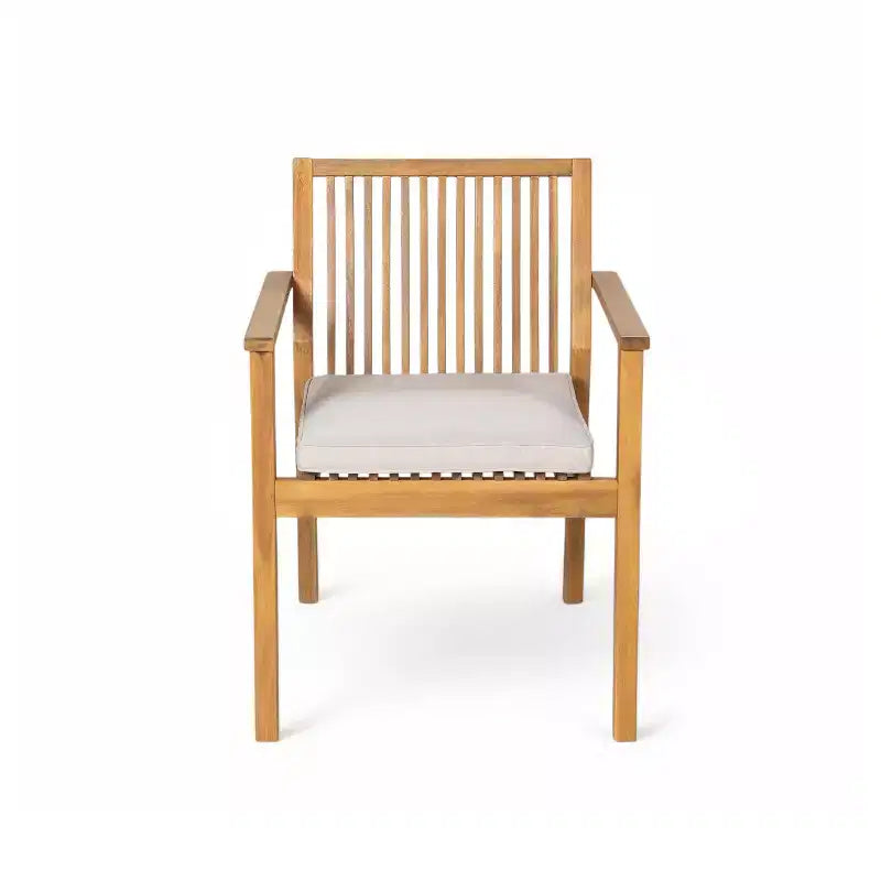 Christopher Knight Home Ahri Ensemble de salle à manger d'extérieur 7 pièces en bois d'acacia de style champêtre avec coussins