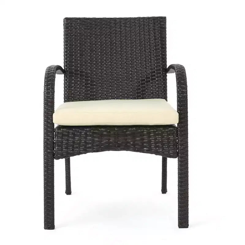 GDFStudio Hubery 9 Piece Outdoor Wicker Patio Dining Set with 64 Square Rattan Table and Cushions