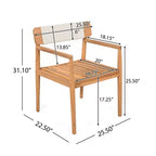 Christopher Knight Home Sett Rustic 5 Piece Patio Acacia Wood Dining Set
