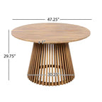 Christopher Knight Home Sett Rustic 5 Piece Patio Acacia Wood Dining Set