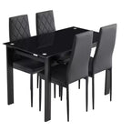 MAYEERTY 7-piece Dining Set - Rectangular Wood Table & 6 Upholstered Chairs for Family Gatherings