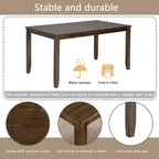 MAYEERTY 7-piece Dining Set - Rectangular Wood Table & 6 Upholstered Chairs for Family Gatherings