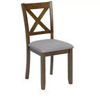 MAYEERTY 7-piece Dining Set - Rectangular Wood Table & 6 Upholstered Chairs for Family Gatherings