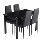 MAYEERTY 7-piece Dining Set - Rectangular Wood Table & 6 Upholstered Chairs for Family Gatherings