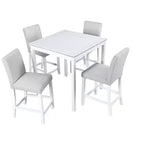 MAYEERTY 7-piece Dining Set - Rectangular Wood Table & 6 Upholstered Chairs for Family Gatherings