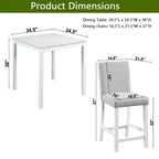 MAYEERTY 7-piece Dining Set - Rectangular Wood Table & 6 Upholstered Chairs for Family Gatherings