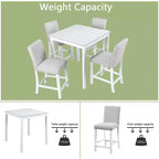 MAYEERTY 7-piece Dining Set - Rectangular Wood Table & 6 Upholstered Chairs for Family Gatherings
