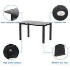 MAYEERTY 7-piece Dining Set - Rectangular Wood Table & 6 Upholstered Chairs for Family Gatherings