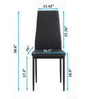 MAYEERTY 7-piece Dining Set - Rectangular Wood Table & 6 Upholstered Chairs for Family Gatherings