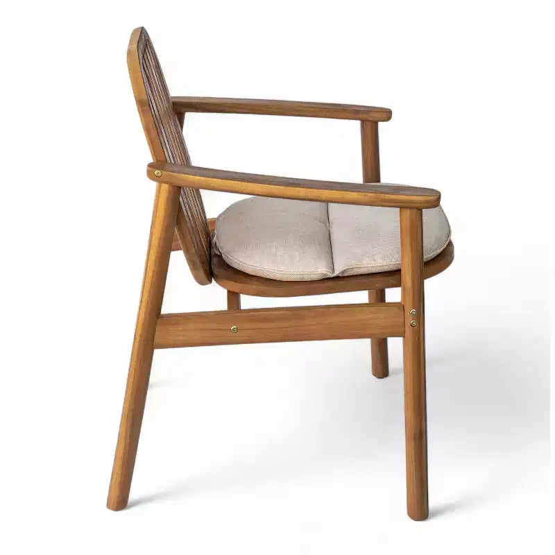 Ensemble de salle à manger d'extérieur rustique en bois d'acacia 7 pièces Christopher Knight Home Kennen avec coussins