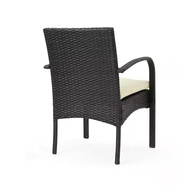 Christopher Knight Home Caraga Outdoor Acacia Wood and Wicker 7 Piece Dining Set with Cushion