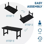 Hyleory Recycled HDPE 4pc Patio Dining Set - Rectangular Table & Umbrella Hole,Patio Dining Bench,2 Patio Armchairs