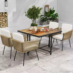 Costway 5 Pieces Patio Dining Set Outdoor Rectangular Table and Chairs Furniture Set