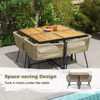 Costway 5 Pieces Patio Dining Set Outdoor Rectangular Table and Chairs Furniture Set