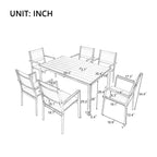 CLIHOME 7 Pieces Steel Outdoor Table and Chair Set, Patio Dining Sets for Patio, Balcony, Backyard