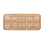 Christopher Knight Home Olcott 7 Piece Outdoor Acacia Wood Dining Set with Expandable Table and Rope Woven Armchairs
