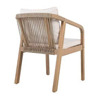 Christopher Knight Home Olcott 7 Piece Outdoor Acacia Wood Dining Set with Expandable Table and Rope Woven Armchairs