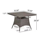 GDFStudio Galvez Outdoor Wicker 5 Piece Stacking Dining Set
