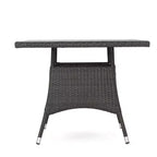 GDFStudio Galvez Outdoor Wicker 5 Piece Stacking Dining Set