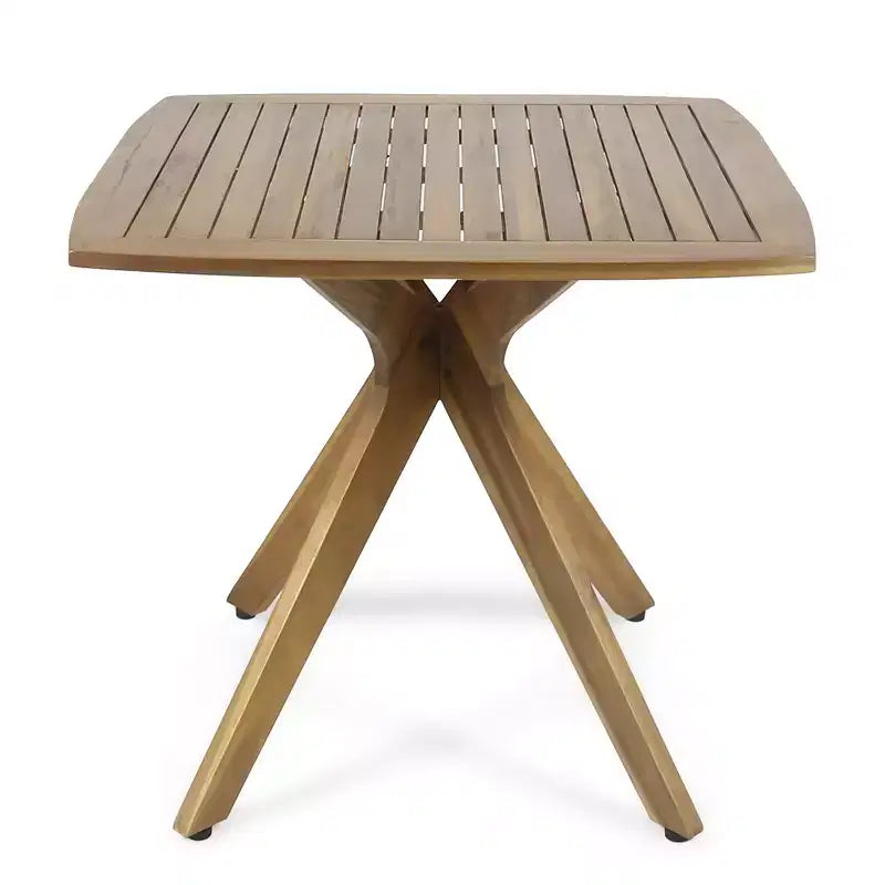 GDFStudio Tunica Outdoor Acacia Wood and Wicker 5 Piece Dining Set