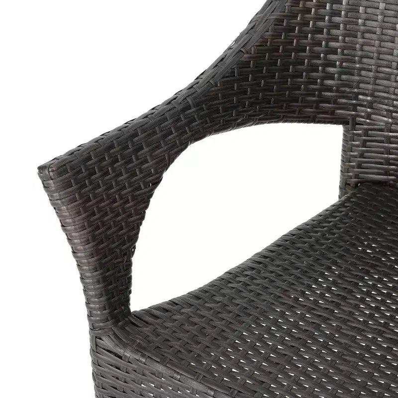 GDFStudio Blythe Outdoor Wicker and Tempered Glass 5 Piece Dining Set