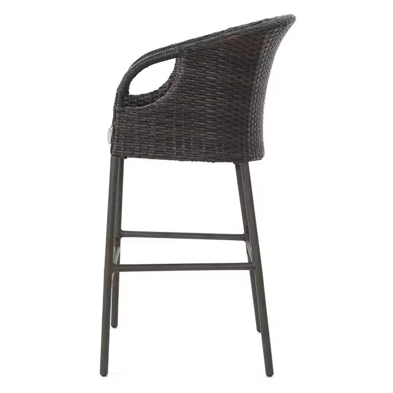 GDFStudio Markey Outdoor Wicker 3 Piece Bistro Bar Set with Cushion