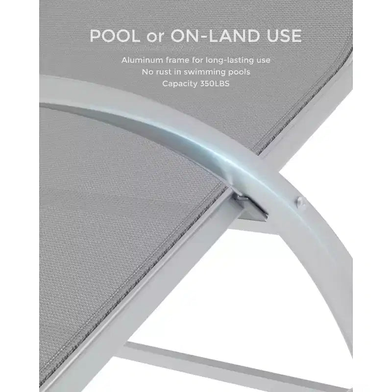 Patio Chaise Lounge Set of 3, Outdoor Pool/Beach Sunbathing Lawn Lounger with Arm & Side Table, for Poolside, Backyard